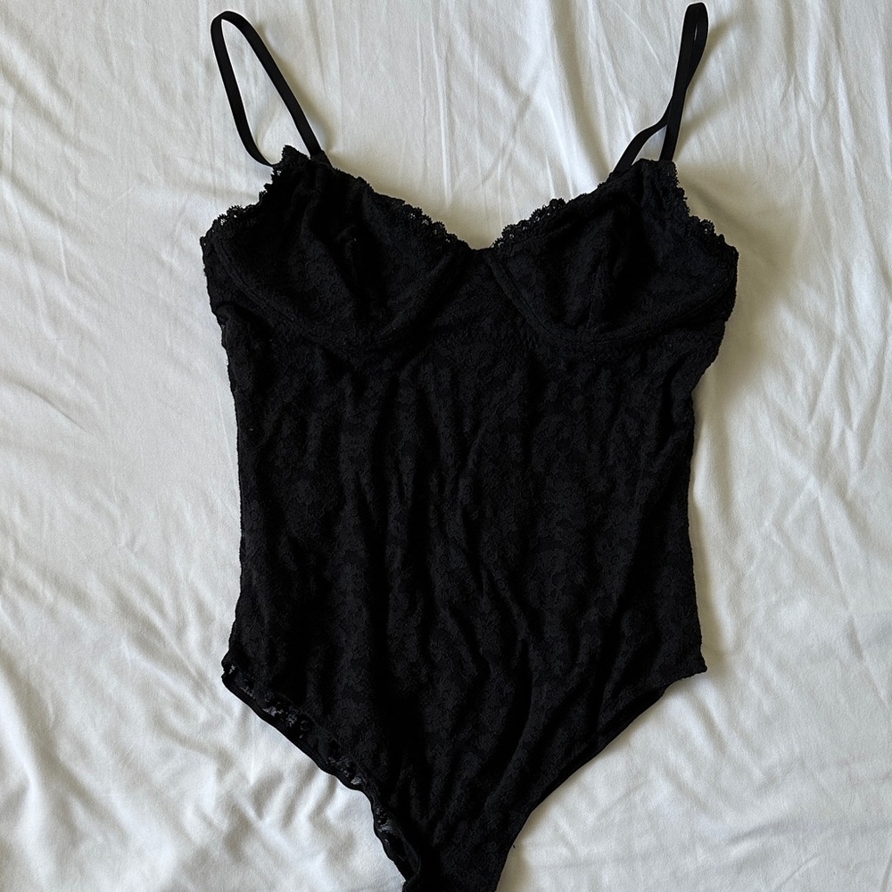 Aerie Black Lace Shapewear Bodysuit